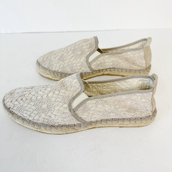 NWOT Free People Beige Crochet Espadrilles 38/7.5 Loafer Slip On Tan FairyCore - Picture 6 of 11